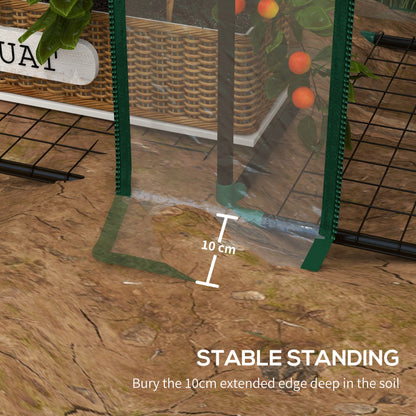Outsunny 46 x 143cm Three-Shelf Mini Greenhouse - Clear
