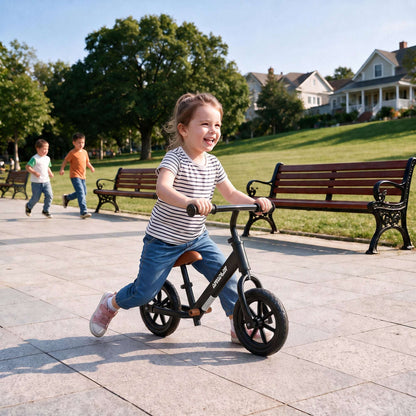 AIYAPLAY 11.2" Balance Bike for 2-5 Years, Toddler Bike with Lighting Wheels, Adjustable Seat & Handlebar, Black