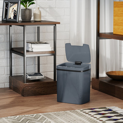 HOMCOM 15L Sensor Bin, Automatic Touchless Kitchen Bin, Easy Clean, Battery Operated for Home Office, Bedroom, Bathroom, Grey--ChewyGames-ChewyGames