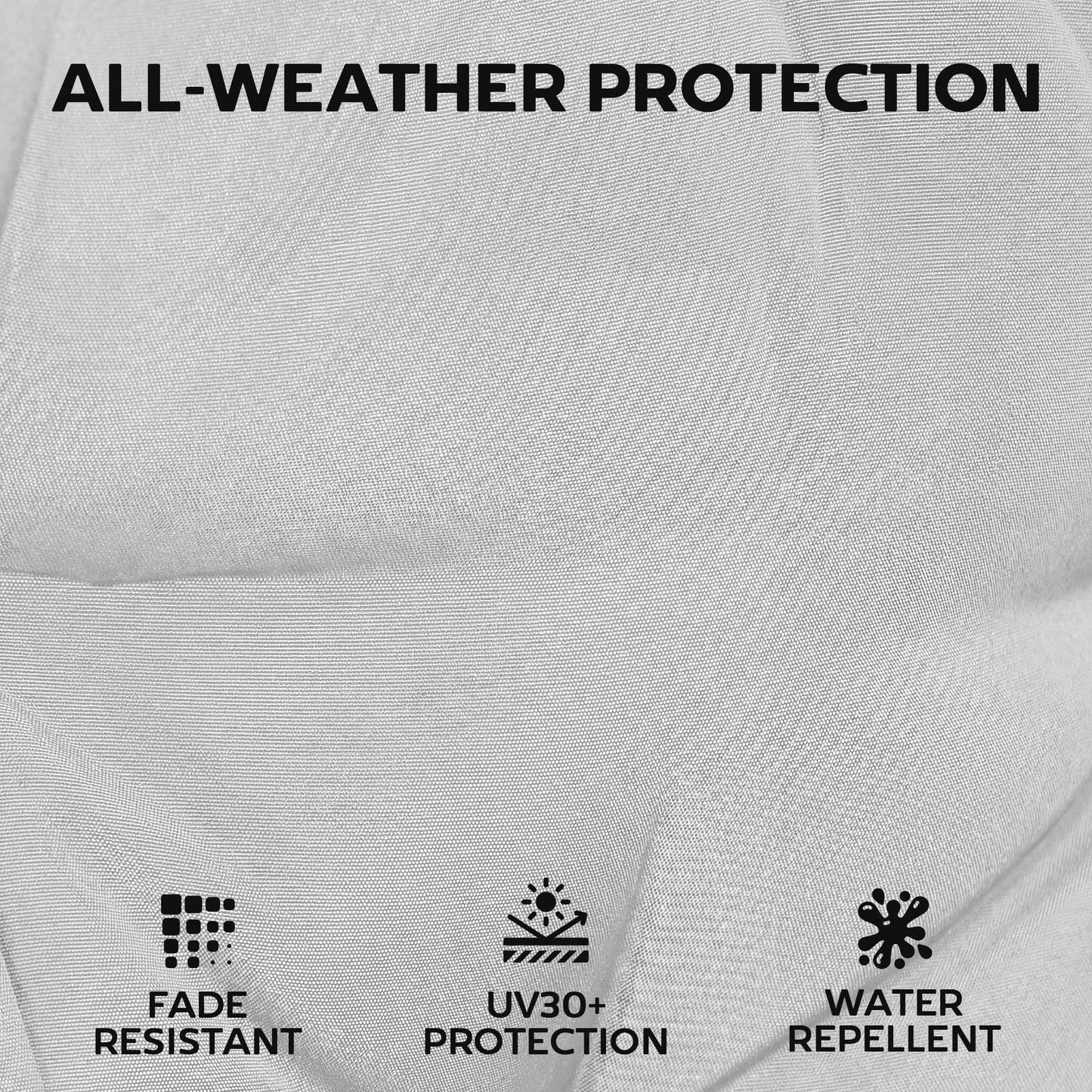 Outsunny Patio Chair Cushions Set of 4, Waterproof Non-Slip Lounge Chair Cushions, 112x53cm, Light Grey