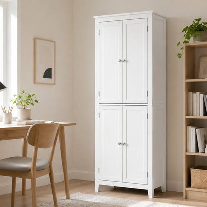 HOMCOM 170 cm Tall Bathroom Storage Cabinet, Freestanding Narrow Bathroom Cabinet with Adjustable Shelves for Laundry Room