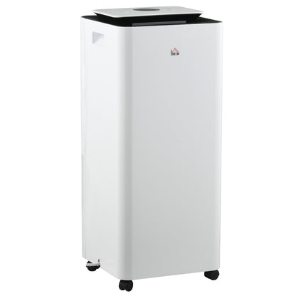 HOMCOM 3500mL Portable Dehumidifier with Air Purifier, 24H Timer, 5 Modes, 16L/Day, for Home Laundry, White