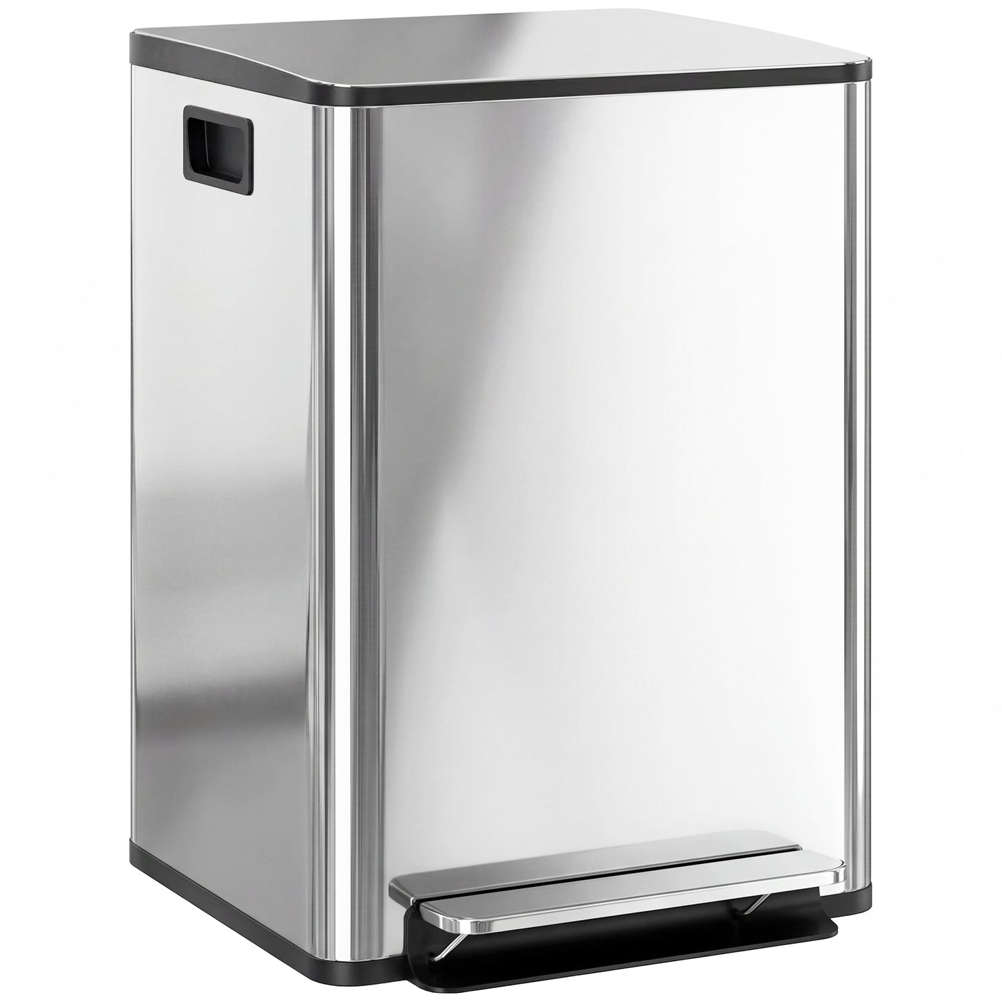 HOMCOM 40L Dual Compartment Stainless Steel Bin, with Deodoriser Holders - Silver Tone