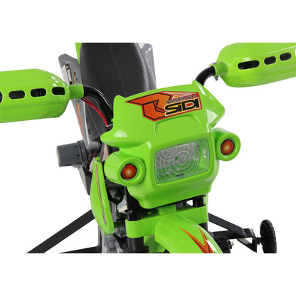 HOMCOM Kids Electric Motorbike, 6V Battery Powered Ride on Motorcycle with Training Wheels, Start-up Button, Pedal, Gift for Boys and Girls Ages 3-6 Years, Green