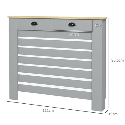 HOMCOM 95.5H x 111Wcm Radiator Cover, with Drawer - Grey--ChewyGames-ChewyGames