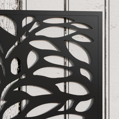 Outsunny Outdoor Metal Planter, with Back Trellis - Black
