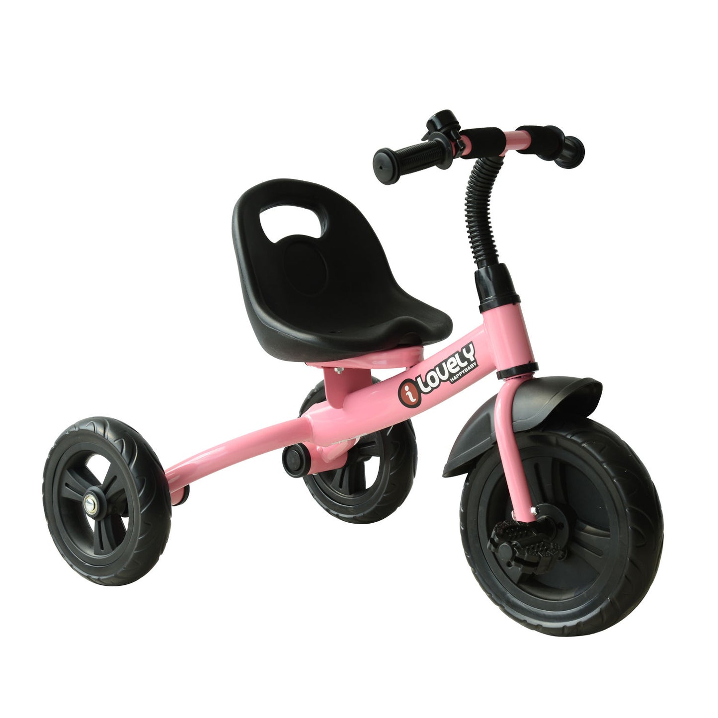 HOMCOM Baby Trike, Toddler Tricycle with Adjustable Seat, Children Ride on Toys 3 Wheels Bike with Bell for Kids 1.5-4 Years, Pink