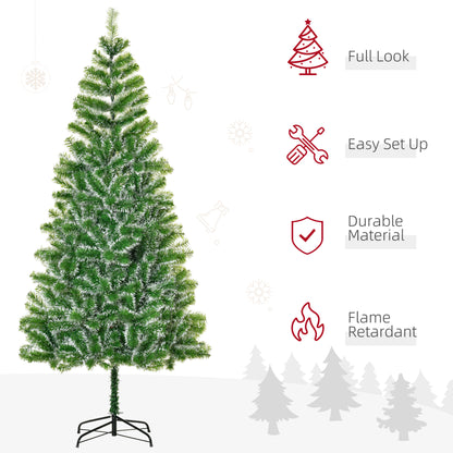 HOMCOM 7FT Indoor Christmas Tree Artificial Decoration Xmas Gift with Metal Stand Branch Tips-Artificial Trees-ChewyGames-ChewyGames