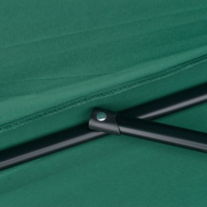 Outsunny 2.7m Garden Half Parasol, Outdoor Balcony Umbrella with 5 Steel Ribs, Patio Sun Shade, Green