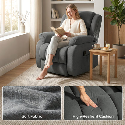 HOMCOM Recliner Armchair Lift Chair, Electric Recliner Chair with Vibration Massage and Heat, Wide Seat, USB Port, Grey