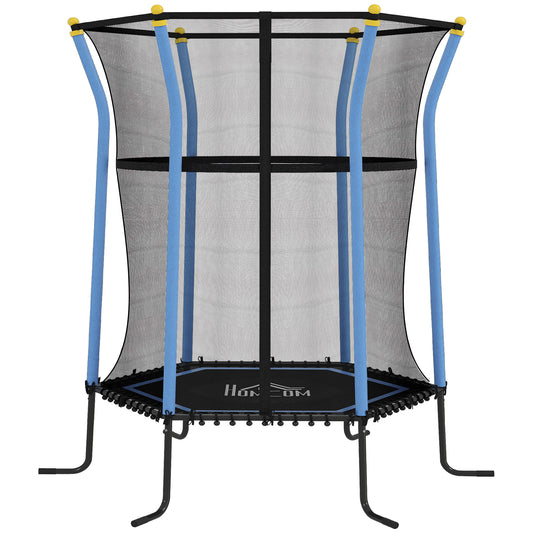 HOMCOM Kids Trampoline Mini Bouncer with Enclosure Safety Net For Ages 3-10 Years - Blue