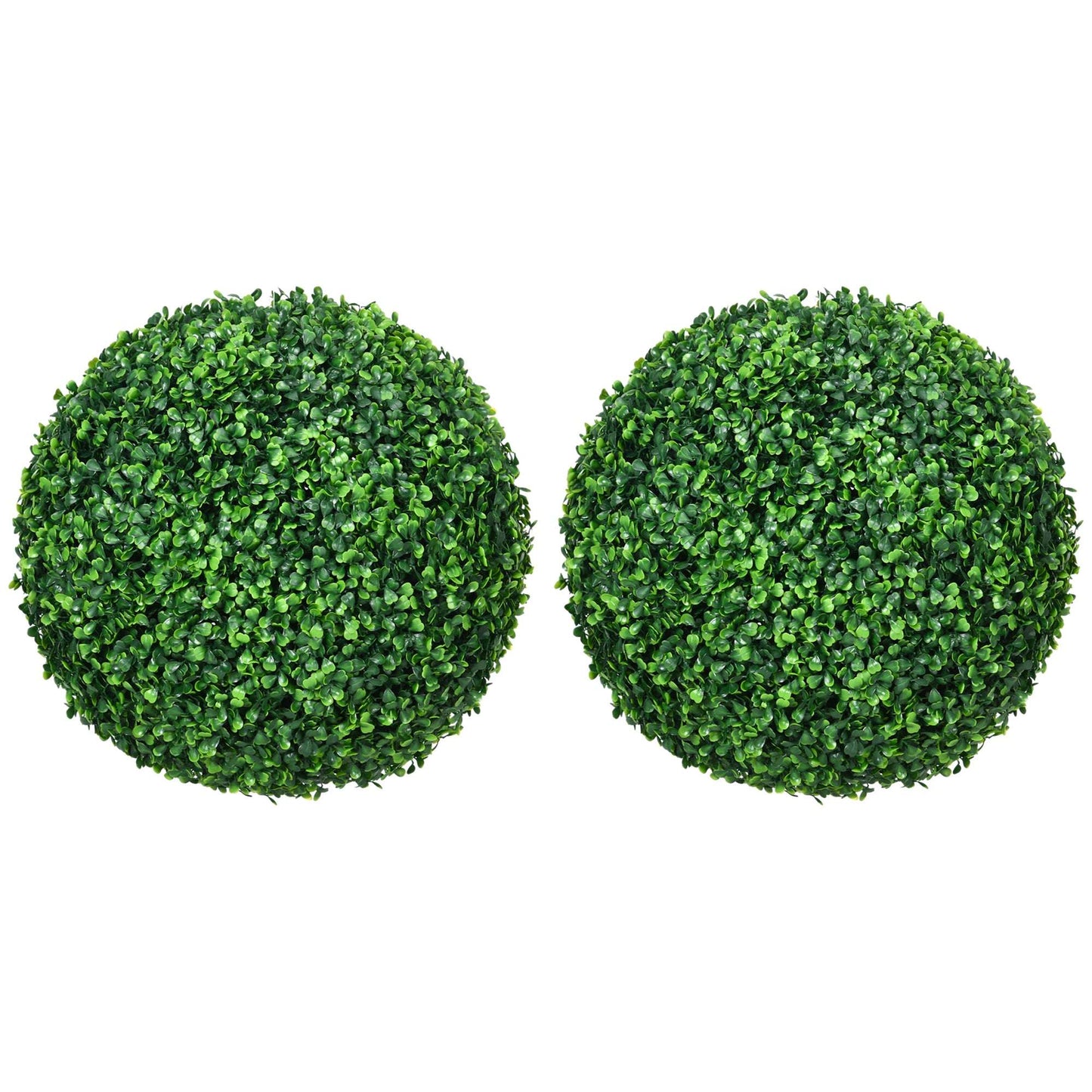 HOMCOM Set of Two Artificial Boxwood Balls Plants - Green