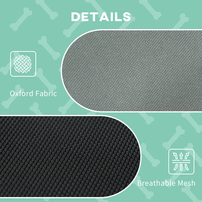 PawHut Outdoor Dog Bed with Removable Canopy, Portable Raised Dog Bed for Camping, Garden & Beach, Water-Resistant UV-Protection Mesh Pet Cot Sun Lounger, for Small Pets, 61 x 46 x 62 cm, Grey