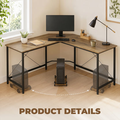 HOMCOM Corner L-Shape Computer Desk PC Workstation Writing Gaming Table Home Office