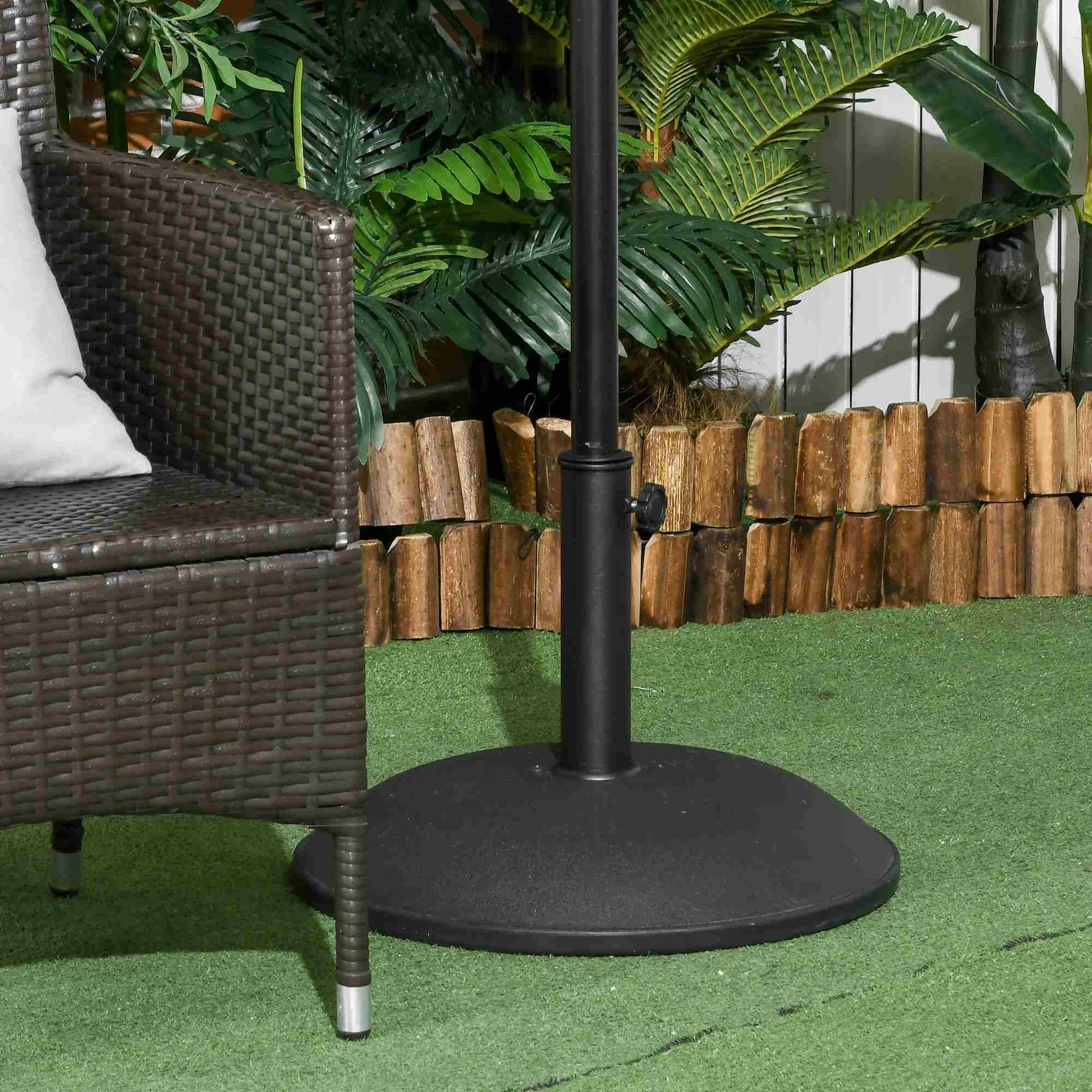 Outsunny Heavy Duty Cement Parasol Base 20kg Round Patio Umbrella Stand Garden Outdoor Shade Holder for Dia. 35mm/38mm/48mm Poles--ChewyGames-ChewyGames