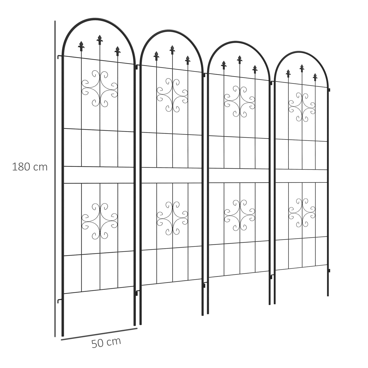 Outsunny Set of Four Spiral Anchor Garden Trellis Panels