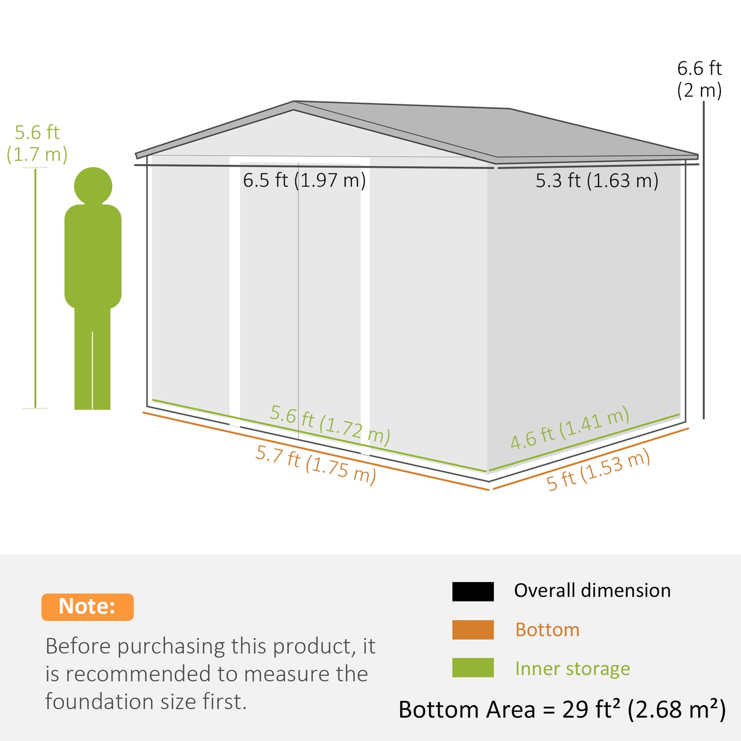 Outsunny 6.5 x 5ft Metal Garden Shed, House Hut Gardening Tool Storage with Ventilations, Sliding Door, Sloped Roof for Garden, Patio, Brown--ChewyGames-ChewyGames