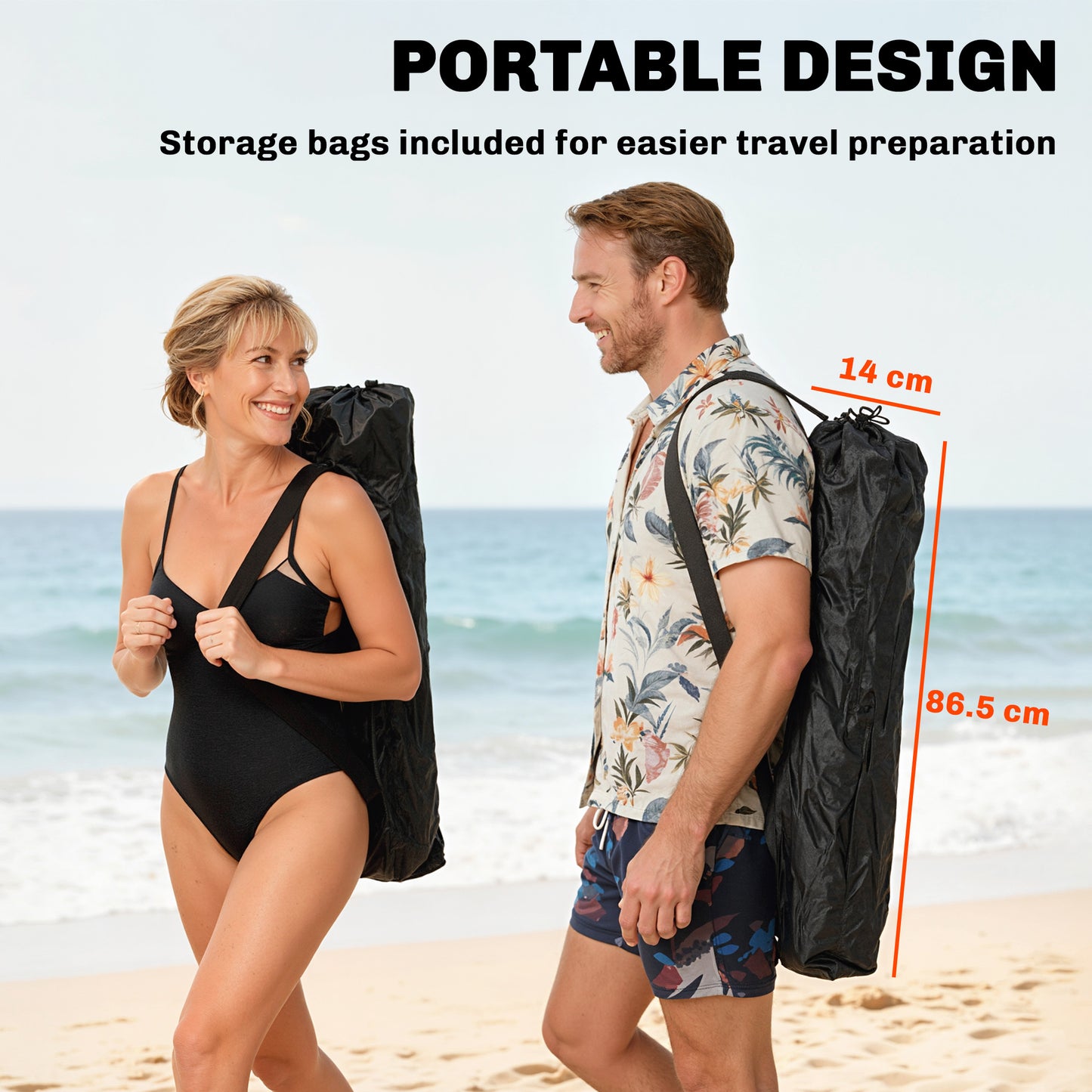 Outsunny Set of 2 Reclining Folding Camping Chair w/ Detachable Footrest, Storage Bag, Cup Holder & Headrest, Lightweight Portable Camp Chair for Beach, Picnic, Grey and Black