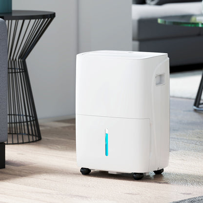 HOMCOM 30L/Day Dehumidifier with Auto-Clean Filter, Continuous Drainage, 4L Water Tank, 24H Timer, Digital Humidity Display, Dehumidifier for Home Damp, Bedroom, Condensation, Mould, Laundry Drying