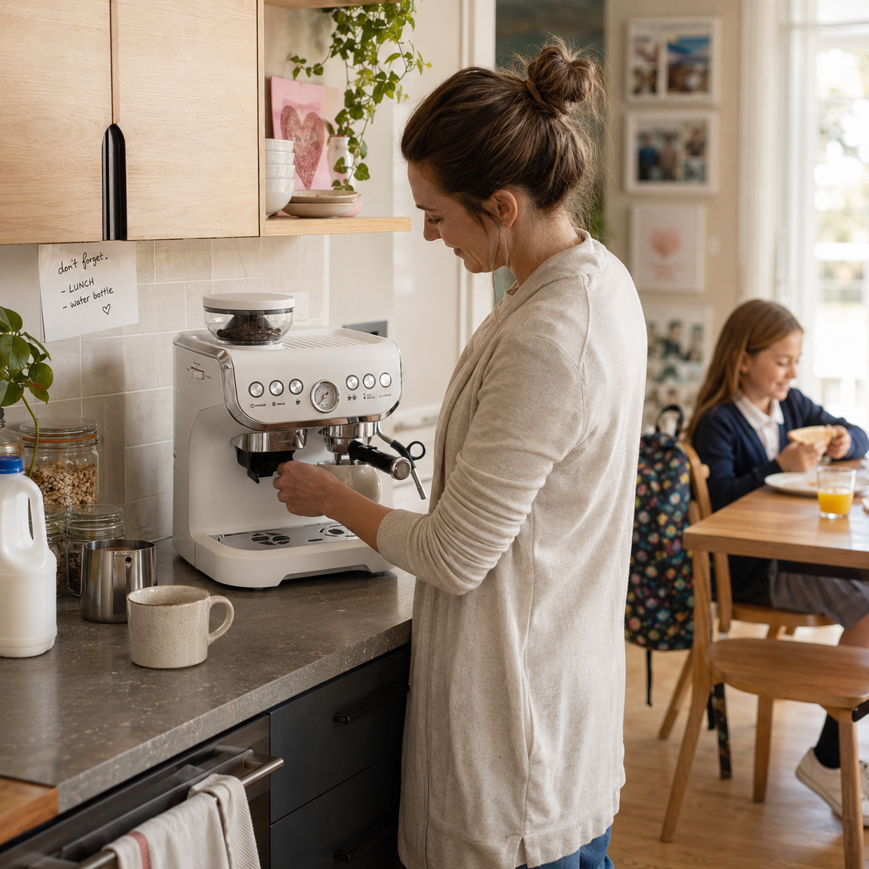 HOMCOM 15 Bar Coffee Machine, with Adjustable Grind, Steamer and Accessories - White