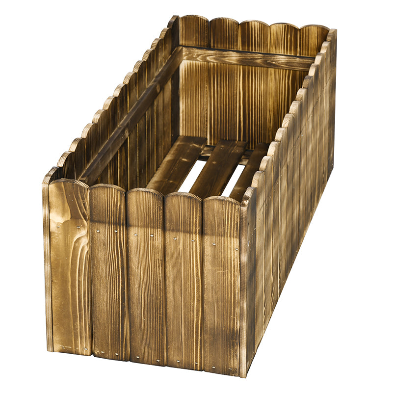 Outsunny 70L Raised Garden Bed, Wooden Rectangle Planter Box, Outdoor Herb Vegetable Flower Pot (80L x 33W x 30H cm)--ChewyGames-ChewyGames