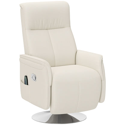 HOMCOM 10-Point Massage Recliner Armchair - Cream