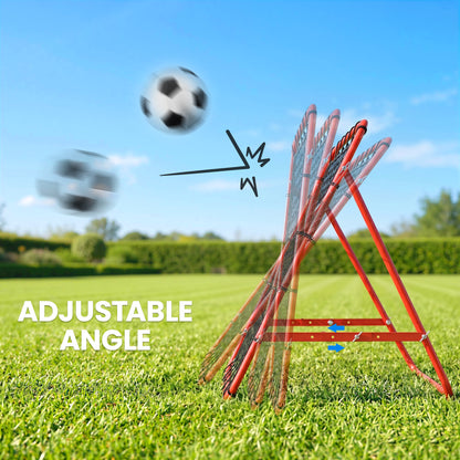HOMCOM Rebounder Net, Practise Kickback Goal, for Teens, Adults Training - Red