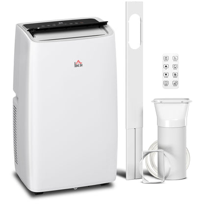HOMCOM Portable Air Conditioner 14000 BTU, 4-in-1 Air Conditioning Unit, Dehumidifier, Cooling, Fan, Sleep Mode with 2 Speeds, Remote, LED Display, 24H Timer, Window Kit, Child Lock, 40m², Cream