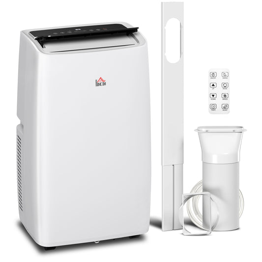 HOMCOM Portable Air Conditioner 14000 BTU, 4-in-1 Air Conditioning Unit, Dehumidifier, Cooling, Fan, Sleep Mode with 2 Speeds, Remote, LED Display, 24H Timer, Window Kit, Child Lock, 40m², Cream