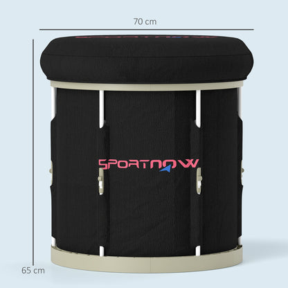 SPORTNOW 210L Outdoor Ice Bath Tub, with Lid, Cover, Carry Bag, Black