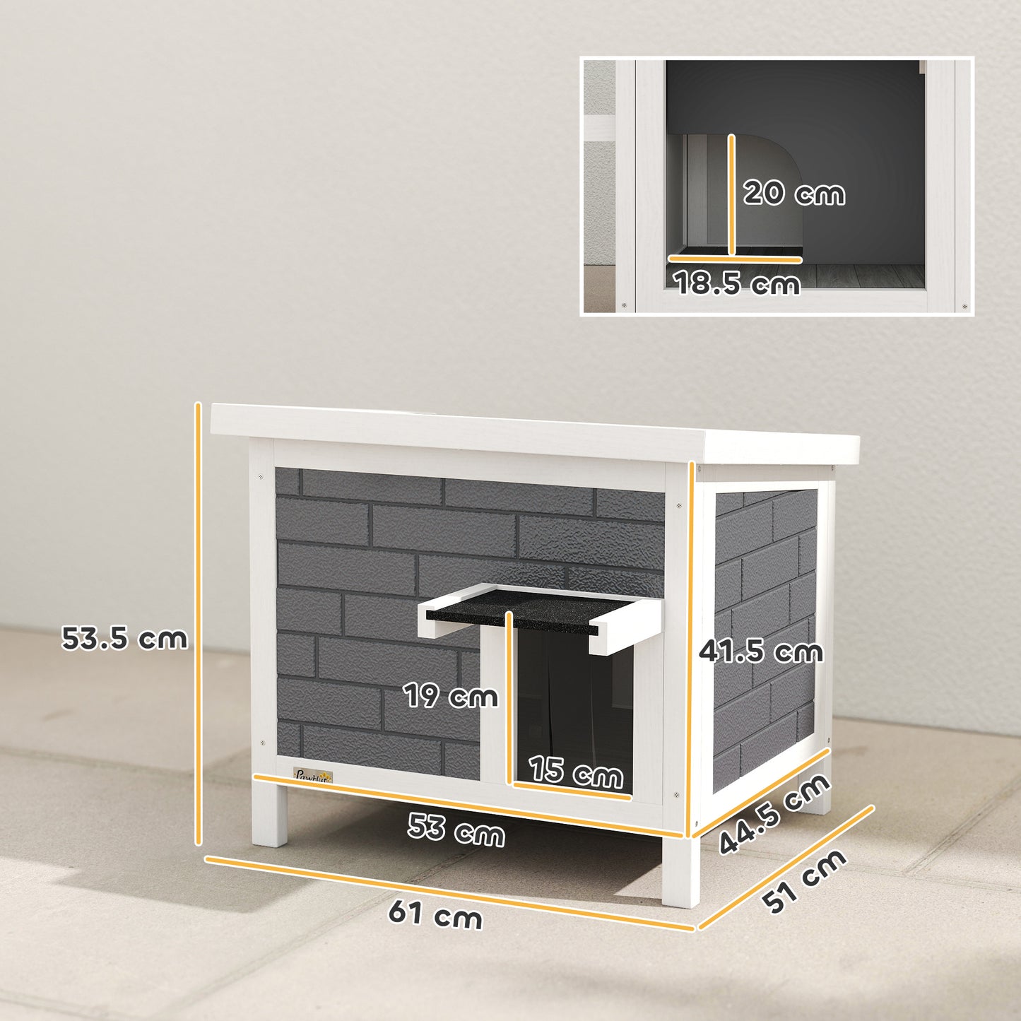 PawHut Outdoor Cat House Insulated with Openable Roof, Weatherproof Feral Cat Shelter for Rabbits, Cats, Grey--ChewyGames-ChewyGames