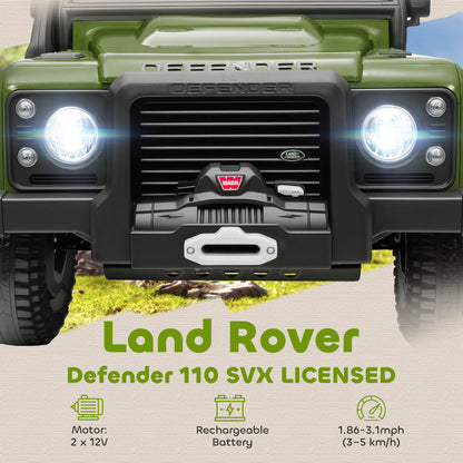 AIYAPLAY Kids Ride On Car with Remote Control, Music, Horn, 4 Spring Suspension Wheels, LED Lights for 3-5 Years Old, Green