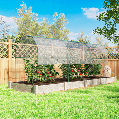 Outsunny Tunnel Tomato Greenhouse with 4 Hoops and Top Tap, Pointed Bottom and Guy Ropes, 400 x 123 x 171 cm, Clear