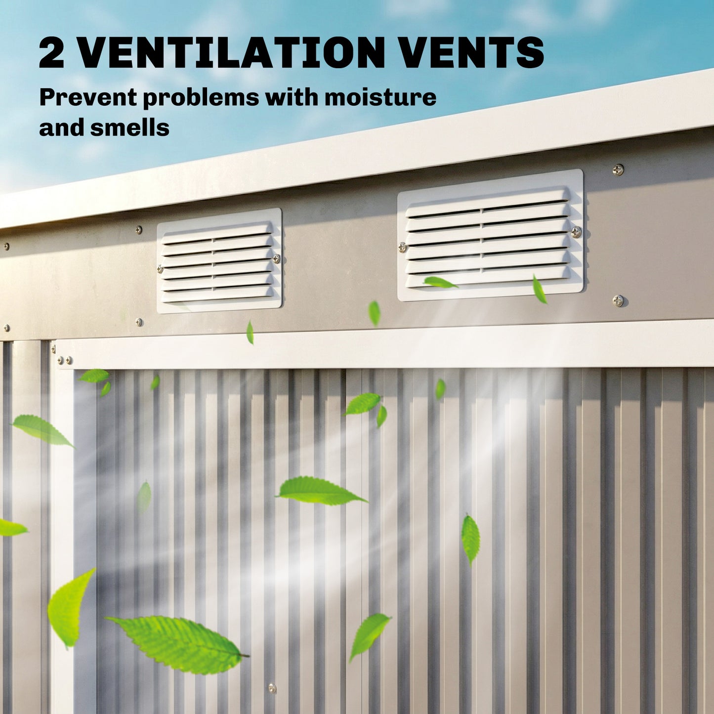 Outsunny 7 x 4ft Galvanised Steel Garden Shed, with Foundation Kit - Grey