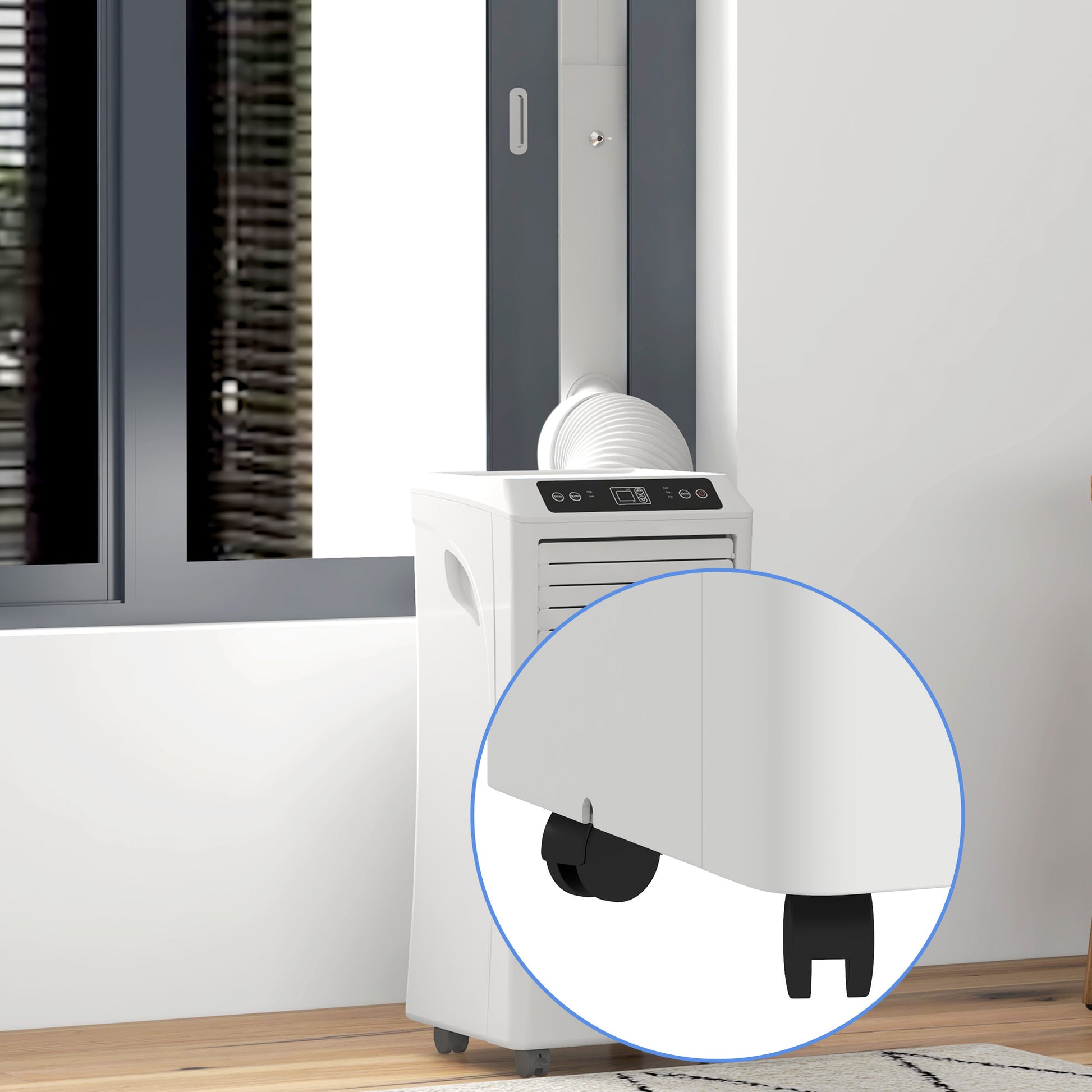 HOMCOM 9000 BTU Air Conditioning Unit, 3-in-1 Portable Air Conditioner, Dehumidifier, Cooling Fan with Remote Control, Digital Display, 2 Speeds, 24H Timer, Window Venting Kit, 28m²--ChewyGames-ChewyGames