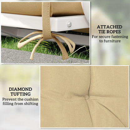 Outsunny Two-Seater Bench Cushion - Khaki