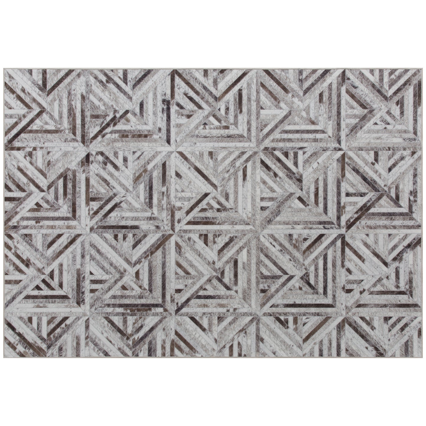 HOMCOM Modern Area Rug, Triangle Pattern Non-Slip Washable Rug, Chenille Floor Carpet for Living Room, Bedroom, Dining Room, Home Office, 230 x 160 cm, Brown