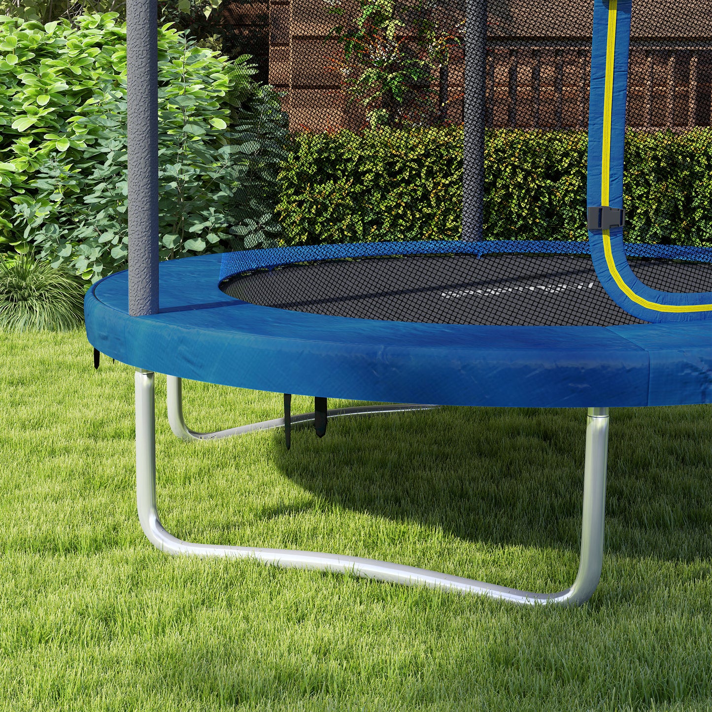 SPORTNOW 6ft Trampoline with Safety Enclosure Net, Steel Frame Outdoor Trampoline, with Edge, Safety Cover