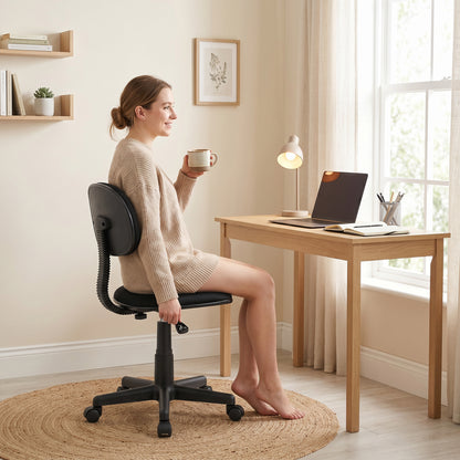 HOMCOM Small Armless Office Chair - Black