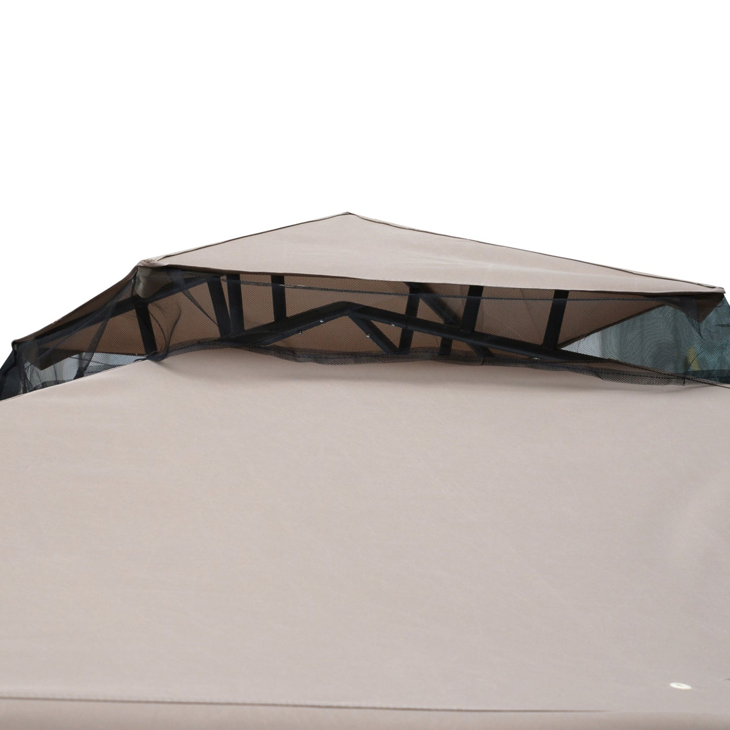 Outsunny Outdoor Gazebo, 2-tier Roof with Netting, 295L x 295W x 263Hcm-Taupe
