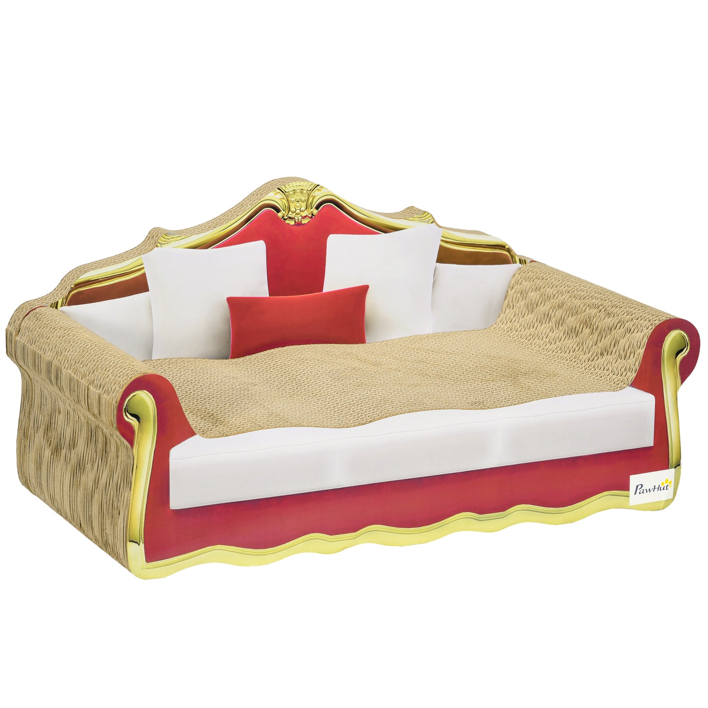 PawHut Cat Cardboard Scratcher, Lounge Sofa Bed with Catnip, 58 x 29.5 x 29cm--ChewyGames-ChewyGames