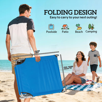 Outsunny Sun Lounger, with Adjustable Face Canopy - Bright Blue