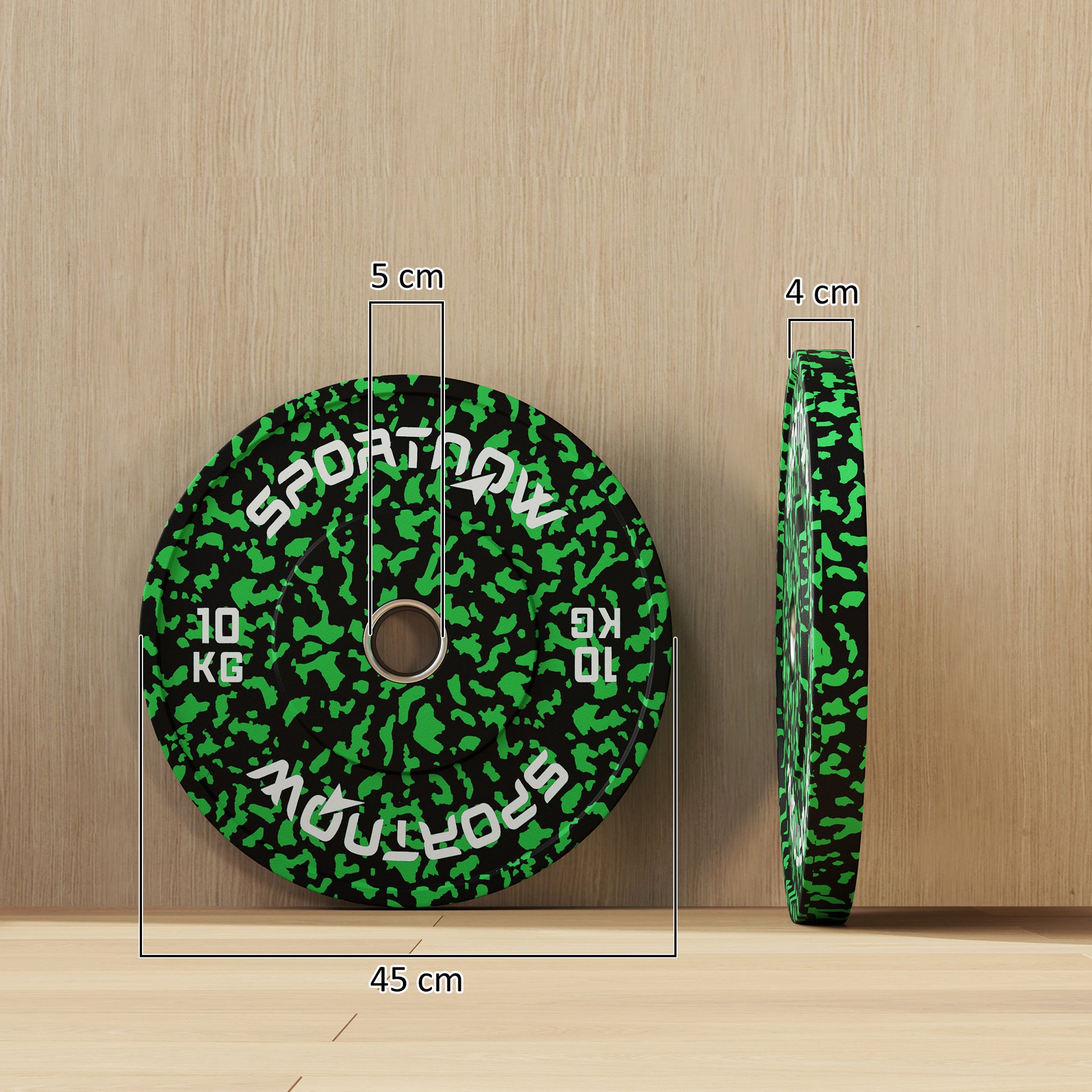 SPORTNOW Olympic Weight Plates with 5cm Holes, for Weight Lifting, 2 x 10kg--ChewyGames-ChewyGames