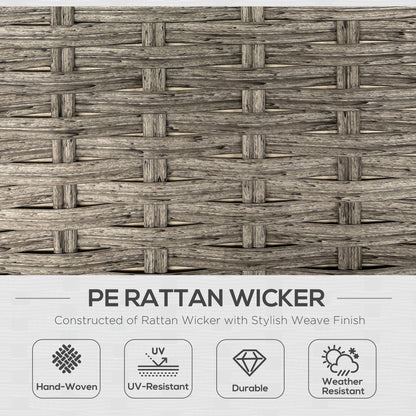 Outsunny 6 Pieces Outdoor PE Rattan Garden Furniture, Patio Wicker Sectional Conversation Corner Sofa with Soft Padded Cushion and Liftable Coffee Table, 123 x 55 x 84 cm, Light Grey