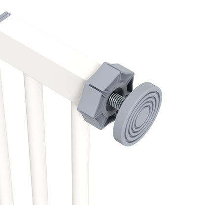 PawHut Adjustable Safety Gate w/ One Extensions, Four Adjustable Screws, White