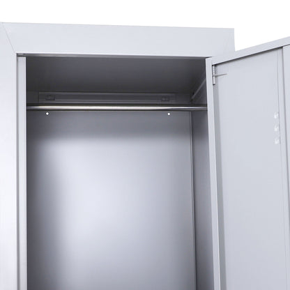 Vinsetto Locker Cabinet Storage Cold Rolled Steel w/ Shelves Vertical Cupboard Grey 38 x 46 x 180 cm