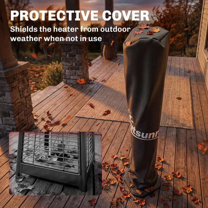 Outsunny 2000 W Electric Infrared Patio Heater with Cover, Free Standing/Wall Mounted IP65 Outdoor Garden Heater, Black