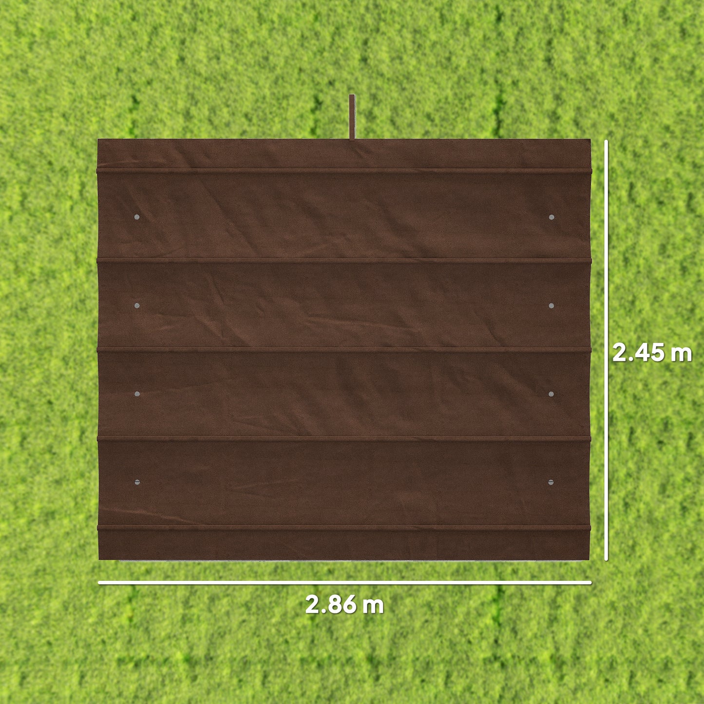 Outsunny Pergola Cover Roof, 2.86 x 2.45 m Retractable Sun Shade Top for 3 x 2m Pergola Frame, UV30+ Protected, Coffee
