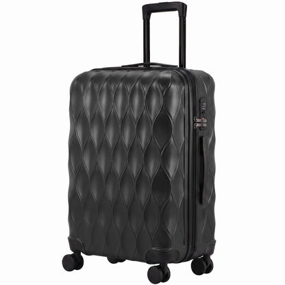 HOMCOM 65cm 64L Suitcase, Lightweight ABS Hard Shell Carry On Luggage with TSA Lock, Spinner Wheels, Telescopic Handle, Black