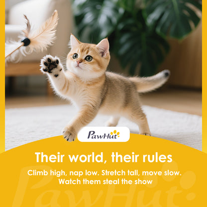 PawHut Cat Tree, 192 cm Large Multi-Level Cat Tower for Indoor Kittens with 8 Scratching Posts, 3 Plush Beds, 2 Hammocks